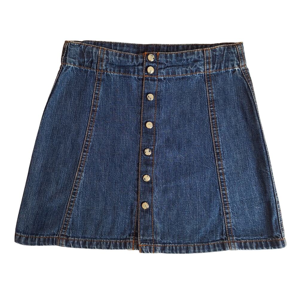 Vintage GAP Kids (2003) paneled snap-up denim skirt
